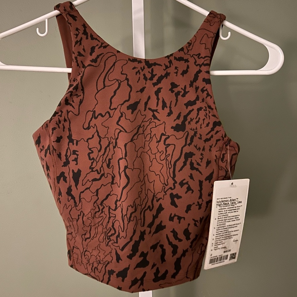 lululemon athletica Brown and Black Patterned Crop Top